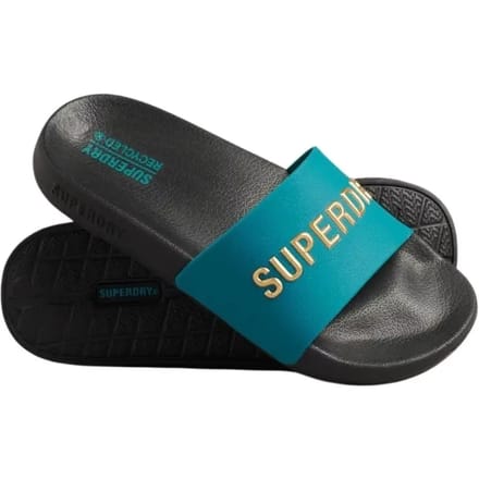 Superdry - Vegan Code badslippers met logo - Dames - Slippers