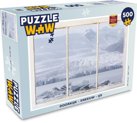 Puzzel Doorkijk - Sneeuw - IJs - Legpuzzel - Puzzel 500 stukjes
