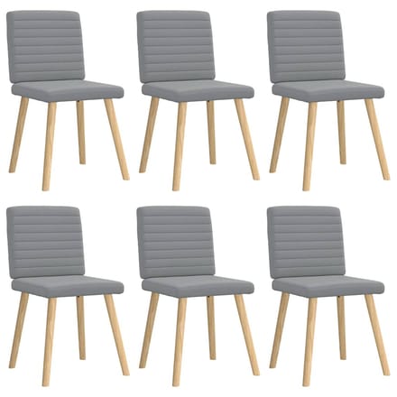 vidaXL - Eetkamerstoelen - 6 - st - stof - lichtgrijs