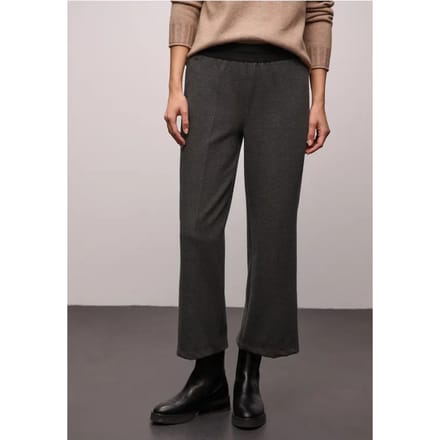 7/8 Broek met wijde pijpen in visgraatmotief
