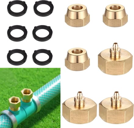 Dailygoods - 3 Sets 3/4 Inch naar 1/4 Inch Slangadapters - Messing Kraanadapters met Rubberen Ringen
