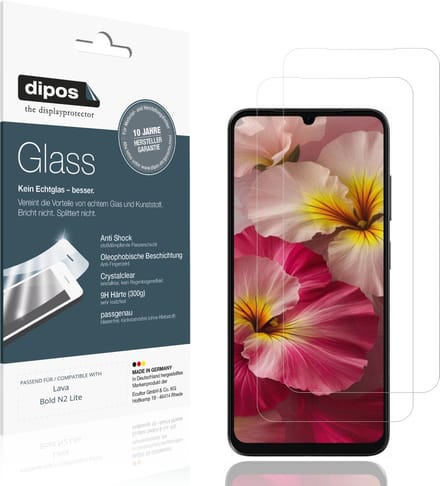 dipos – 2x Pantserfolie geschikt voor Lava Bold N2 Lite | 9H Screenprotector