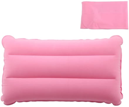 Opblaasbaar kussen - ultralicht campingkussen - roze - 44 x 28 cm