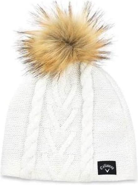 Callaway pom pom beanie effen - wit