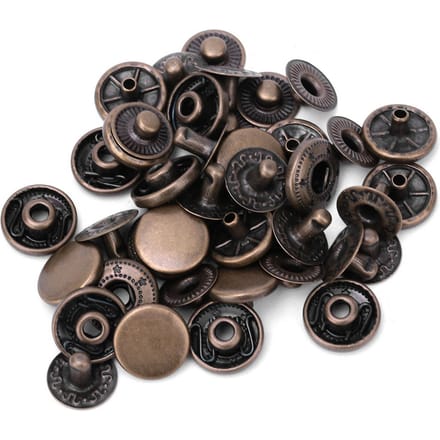 50 sets Puur Messing Drukknopen Ronde Knop Stof Bagage Decoratie Gereedschap(12,5 mm Brons) black