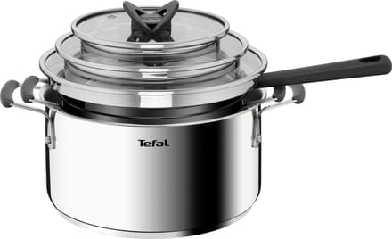 Tefal Opti'Space Pannenset 3-delig (steelpan 16 cm, kookpan 20/24 cm) G7376S44