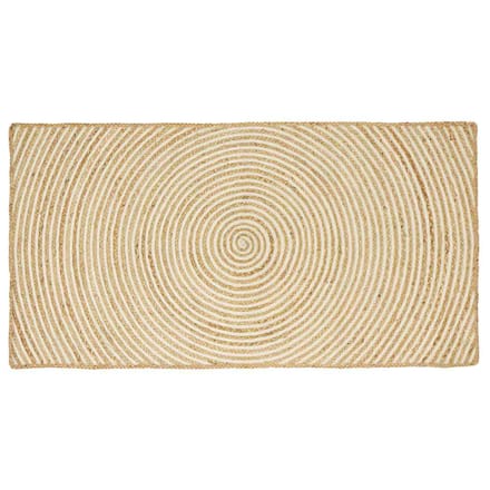 vidaXL - Gebied - Tapijt - Natuurlijk - en - Wit - 80 - x - 150 - cm - Jute