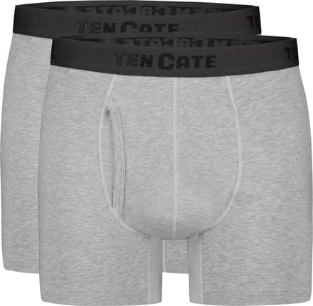 Ten Cate Basics shorts met gulp grey melange 2-pack voor Heren | Maat M