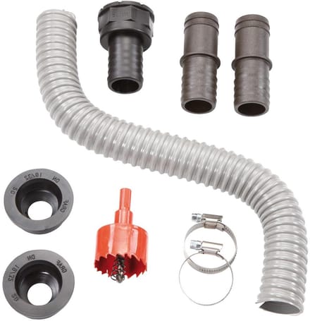 Verbindingsset - Aansluitset Tuin - Regenton Koppelen - Extra Lange Flexibele Slang - 40 cm - Grijs