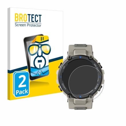 BROTECT - Screenprotector voor Huami Amazfit T-Rex Pro - Folie Beschermfolie transparant 2 Stuks
