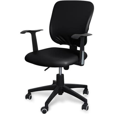 Housse de chaise de bureau en cuir souple, imperméable, en Pu, couvre-dossier de siège, résistant à l'eau, pour ordinateur universal size noir