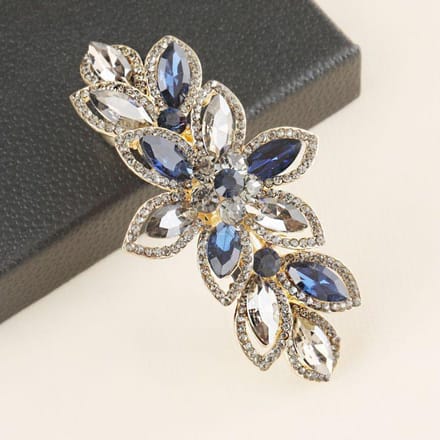 Koreaanse Kristallen Bloem Haarspeld Clip - Groot Diamant Accent voor Paardenstaarten