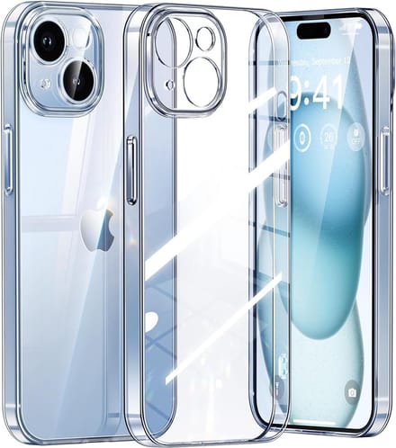 Hoesje geschikt voor iPhone 15 Plus Transparant - Met Extra Camera Bescherming