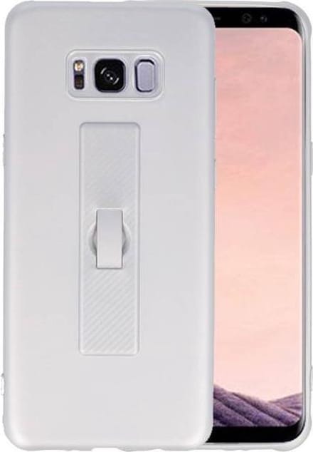 Carbon series hoesje - Backcover Geschikt voor Galaxy S8 Plus Zilver