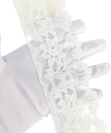 BamBella ® - 1 meter Kant lint band 5/6 cm breed wit stretch voor naaien afwerking kleding