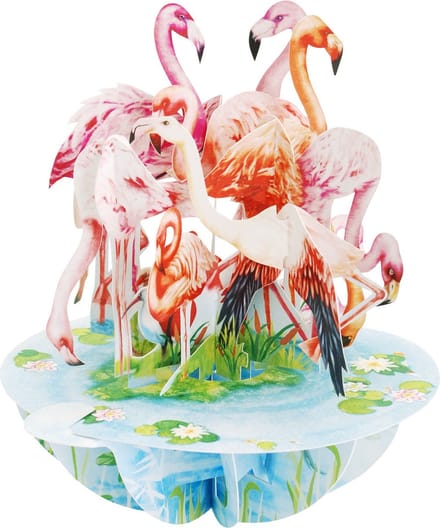 3D Kaart Flamingo's - Santoro London Pirouettes