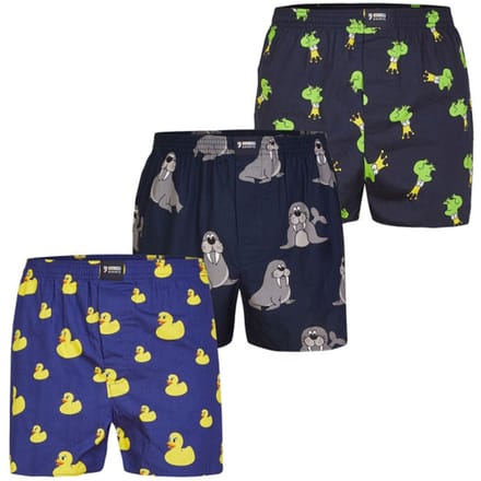 Happy Shorts Wijde Boxershorts Heren Met Print 3-Pack - Maat M