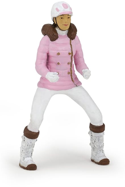 Speelfiguur - Paard - Ruiter - Amazone in winterkleding