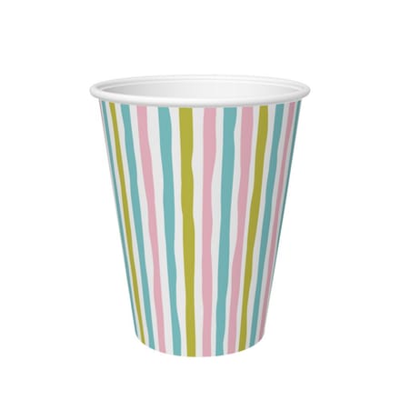 Duni Papieren Bekers Stripes 24 Cl 10 Stuks