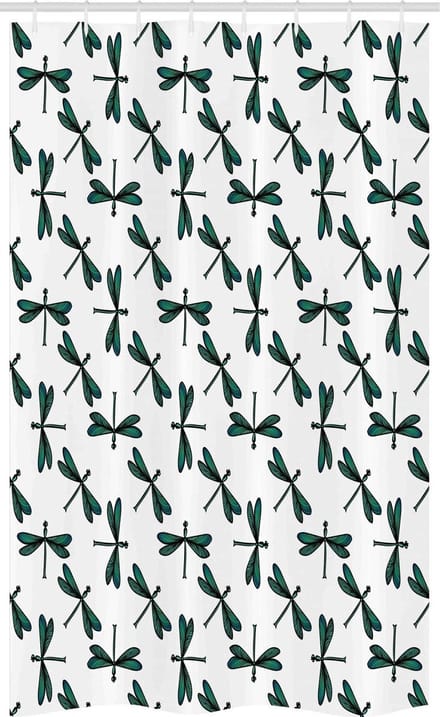 ABAKUHAUS Douchescherm Cartoon Libelle – 120x180 cm – Zeegroen/Zwart