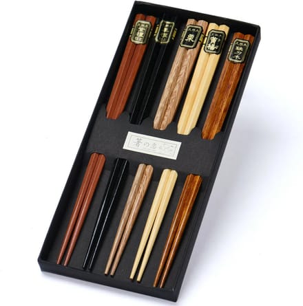 5 Paar - Eetstokjes - Chopsticks - Beukenhout - Sushi Giftset - LOUZIR