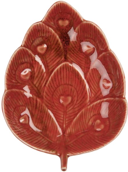 Clayre & Eef Decoratie schaal 16x12x3 cm Rood Keramiek
