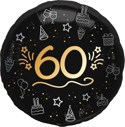 Folat - Folieballon shining glam 60 jaar - 45 cm