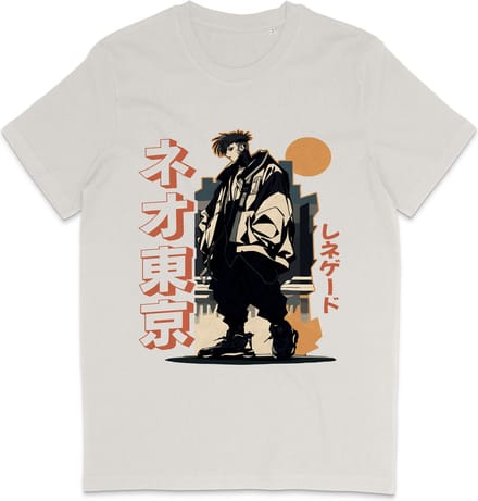 Heren en Dames T Shirt - Anime - Vintage Wit - S