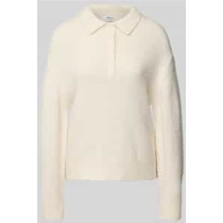 Gebreide pullover met platte kraag en knoopsluiting