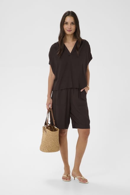 Kaffe KAmilia Wing SL Blouse Dames Blouse - Black Coffee