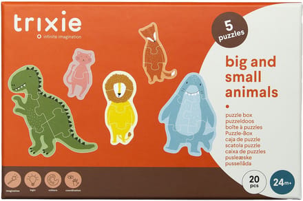 Trixie | Puzzeldoos - Grote En Kleine Dieren - 5 Puzzels