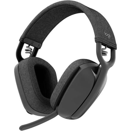 LOGITECH Zone Vibe 100 lichte, draadloze over-ear koptelefoon met ruisonderdrukkende microfoon, multipoint bluetooth-headset, werkt met Teams, Google