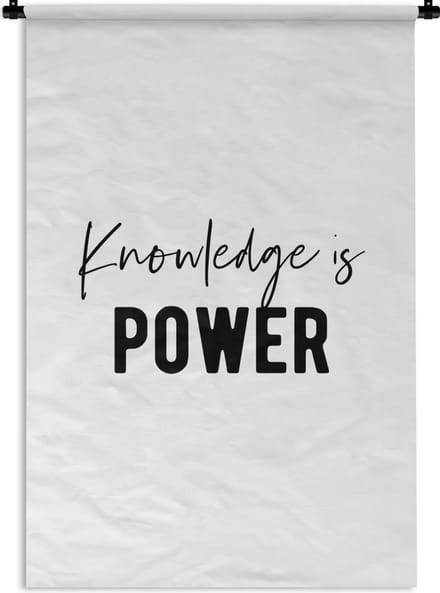 Wandkleed - Wanddoek - Quote - Power - Studeren - 60x90 cm - Wandtapijt