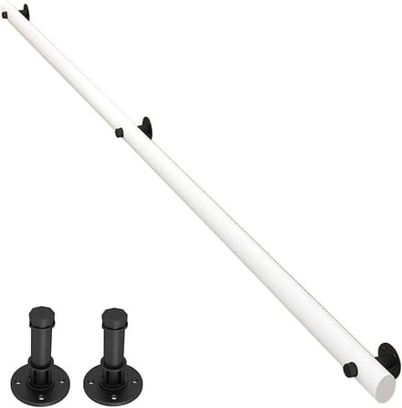 Trapleuning Massief Hout - Steun Reling - Veiligheid Trap - Antislip Grip - Tot 600 cm - Wit