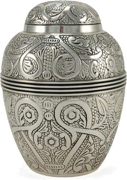 Silver Embossed - Urn Small - Asbeeld Dieren Urn Voor Uw Geliefde Dier - Kat - Hond - Paard - Konijn