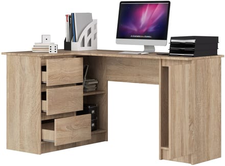 Hoekbureau Links B20 / Computerbureau / Computer Tafel / Bureautafel Links / Sonoma Eik / 155 x 77 x 85 cm