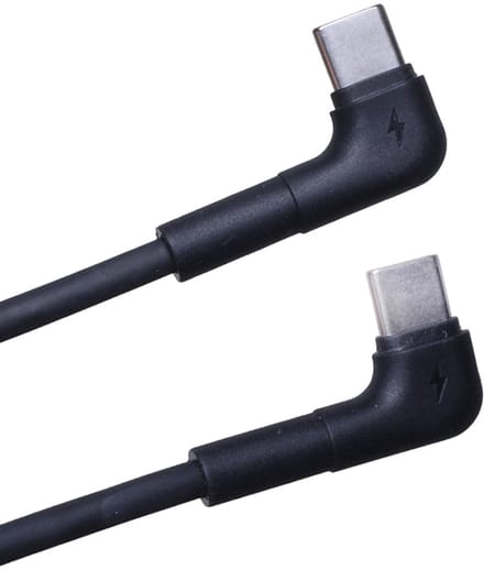USB-C naar USB-C kabel 100cm zwart haaks