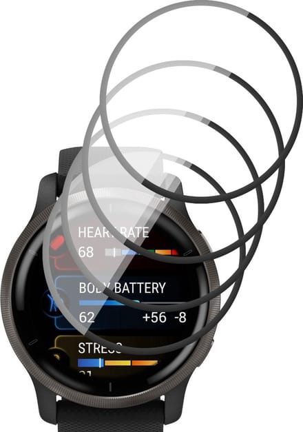 Screenprotector geschikt voor Garmin Venu 2 - PET Glasfolie Full Screen Protector - 4 Stuks