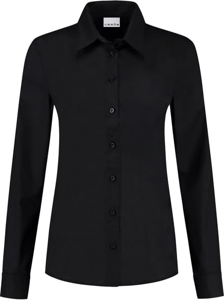 Ledub dames blouse Lisa - popeline - zwart