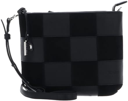 PICARD Leren Schoudertas Chess Crossbody Bag Black Zwart