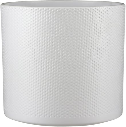 Mica Decorations Bloempot - wit - relief - keramiek - D26 x H28 cm - plantenpotten binnen