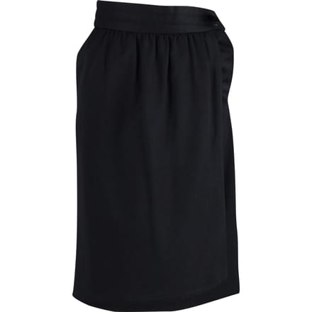 Escada midi-rok met overslag in zwarte wol