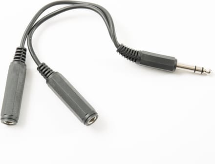 Transmedia 6,35mm Jack (m) - 2x 6,35mm Jack (v) stereo audio splitter kabel - 0,20 meter