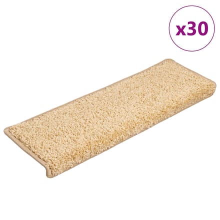 vidaXL - Trapmatten - 30 - st - 65x21x4 - cm - crème - met - rechthoekige - rand