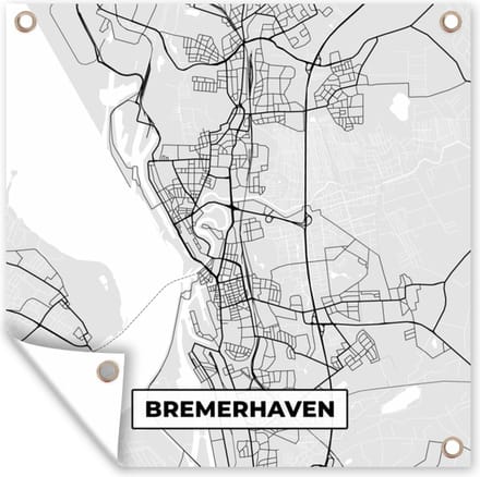 Tuindoek Plattegrond - Duitsland - Bremerhaven - Kaart - Stadskaart - 100x100 cm