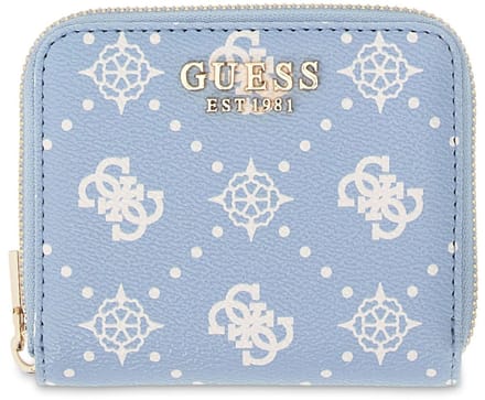 GUESS portemonnee Emelie Logo SLG Zip Around Light Blue Logo Lichtblauw