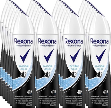 Rexona Deospray - Invisible Aqua 150 ml - Voordeelverpakking 24 stuks