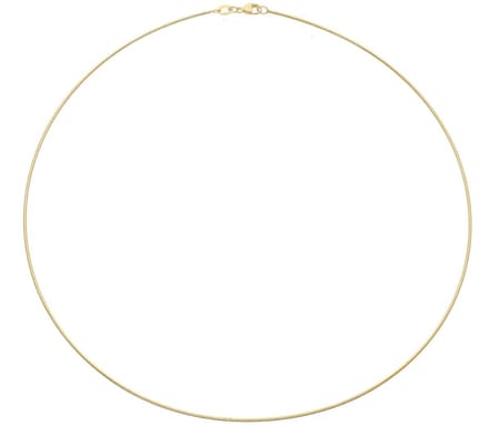 Glowketting - double - messing geel verguld - omega 1 mm - rond - 45 cm