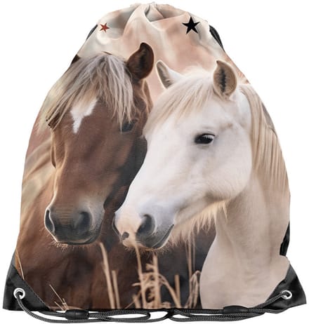 PASO Gymtas - Zwemtas - Paarden - 45 x 34 cm - Polyester