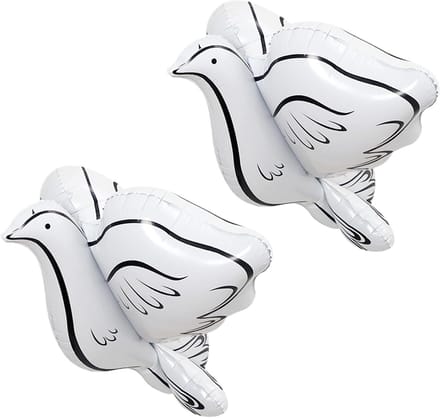 Set van 2 Stuks 4D Witte Duiven Ballonnen voor Feestdecoratie en Bruiloften